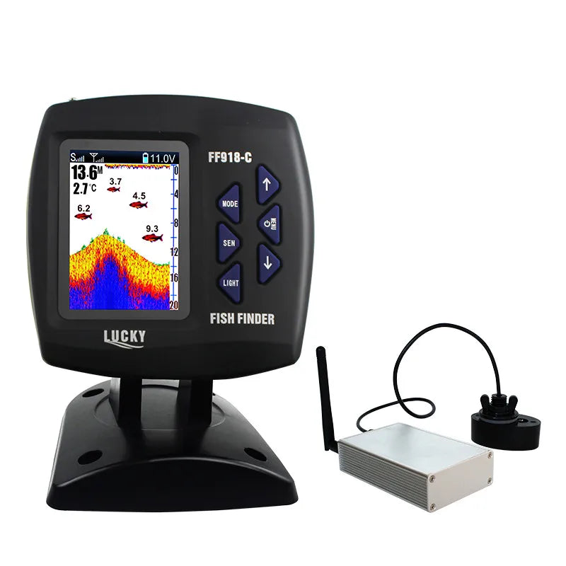 LUCKY New Wireless Boating FF918-CWLS 980 Feet Range 45 Degrees Wireless Operating Range Fishing Remote Control Fish Finder
