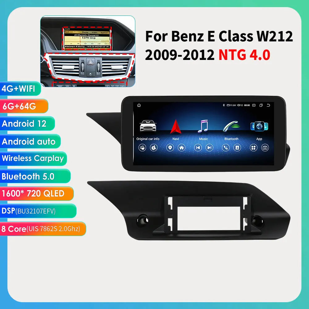 8 Core Android System Car GPS Navi Screen For Mercedes W212 2009-2016 WIFI SIM 8GB+256GB BT Carplay IPS Screen Multimedia Player