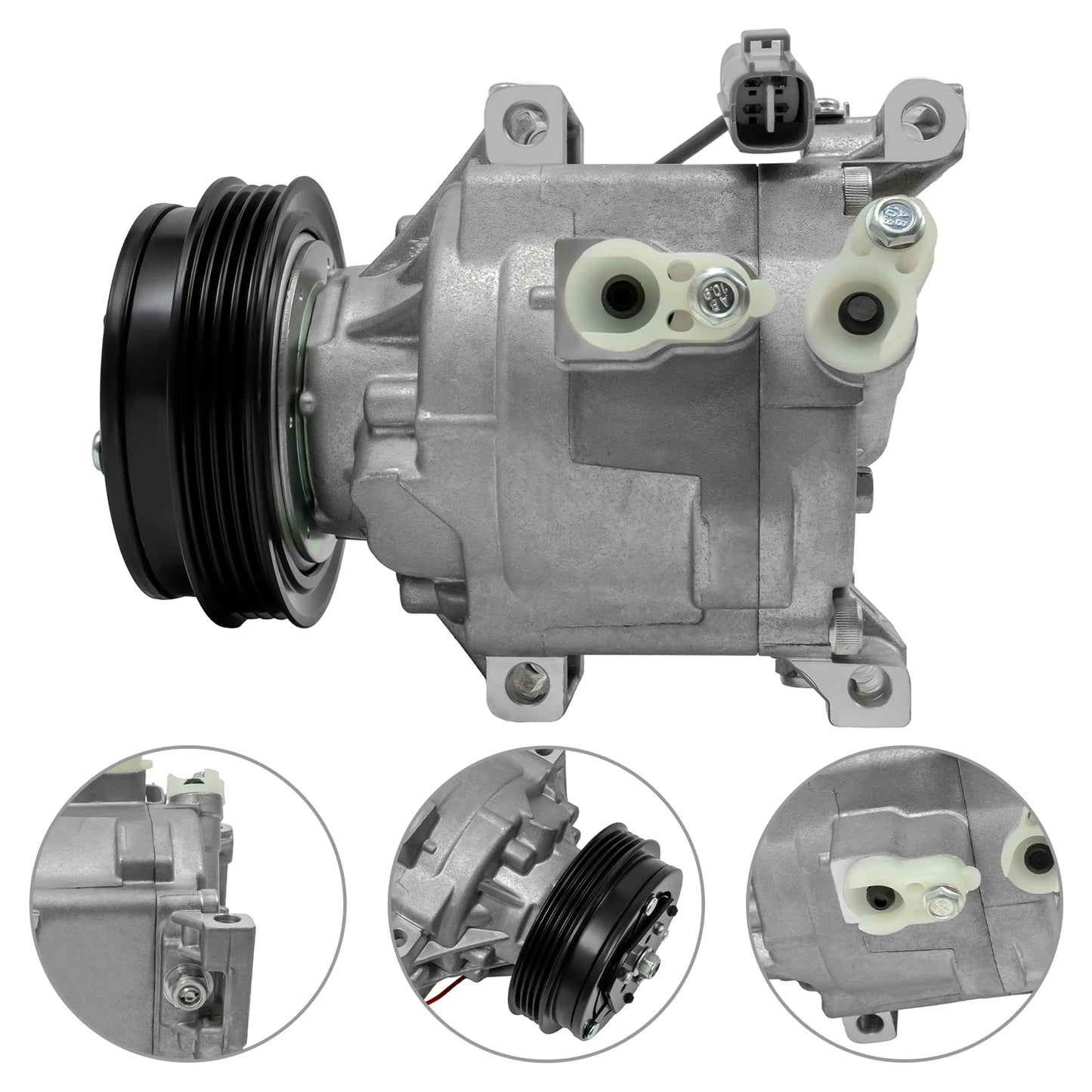 Original AC Compressor Low-Noise Compressor for 2000-2005 Toyota Echo 1.5L Models Silver