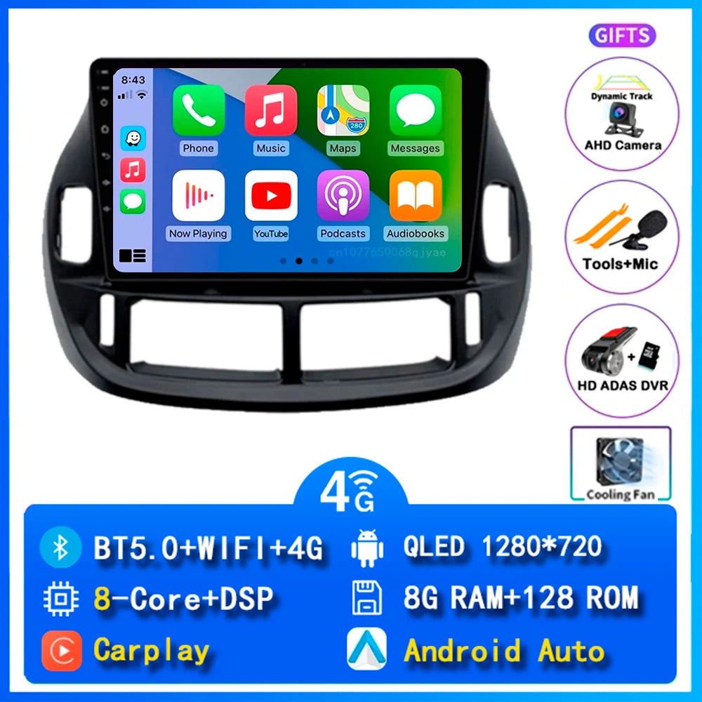 Android 14 Carplay Car Radio For Toyota Estima ACR30 2000 2001 2002 -2005 Navigation DSP Multimedia Player stereo wifi+4G BT GPS