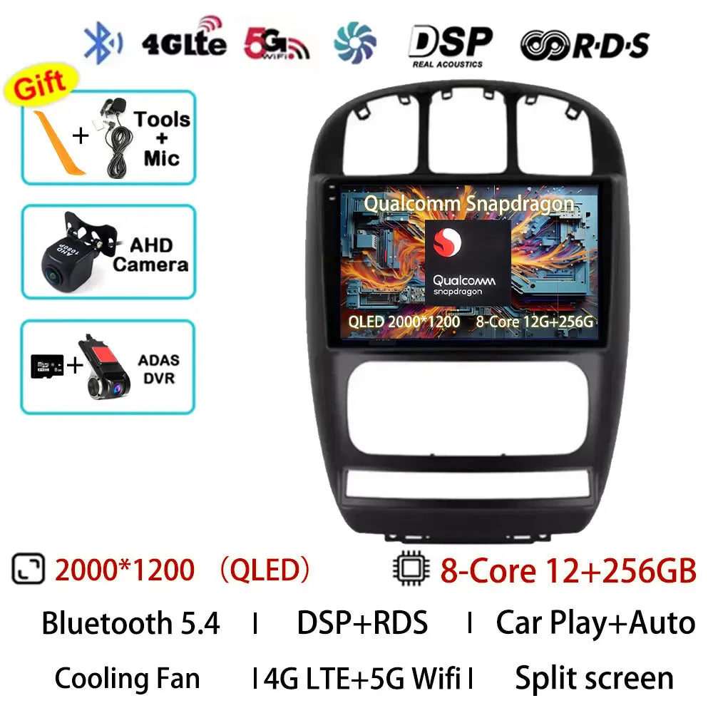 Android 15 Car Radio For Dodge Caravan 4 For Chrysler Voyager RG RS Town&Country RS 2000 - 2007 Multimedia Stereo Player NAVI BT