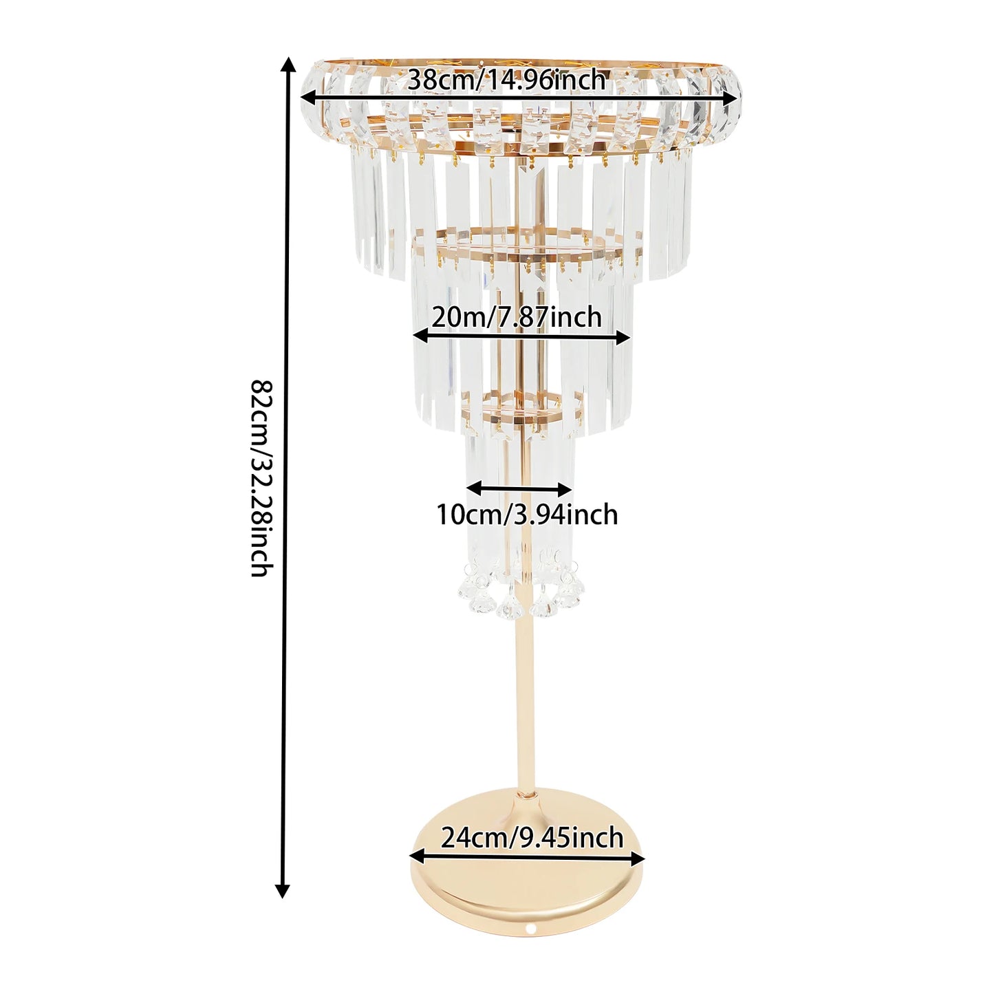 4-Tier Wedding Flower Stand - Flower Stand with Acrylic Pendants for Wedding Party Centerpieces Decor