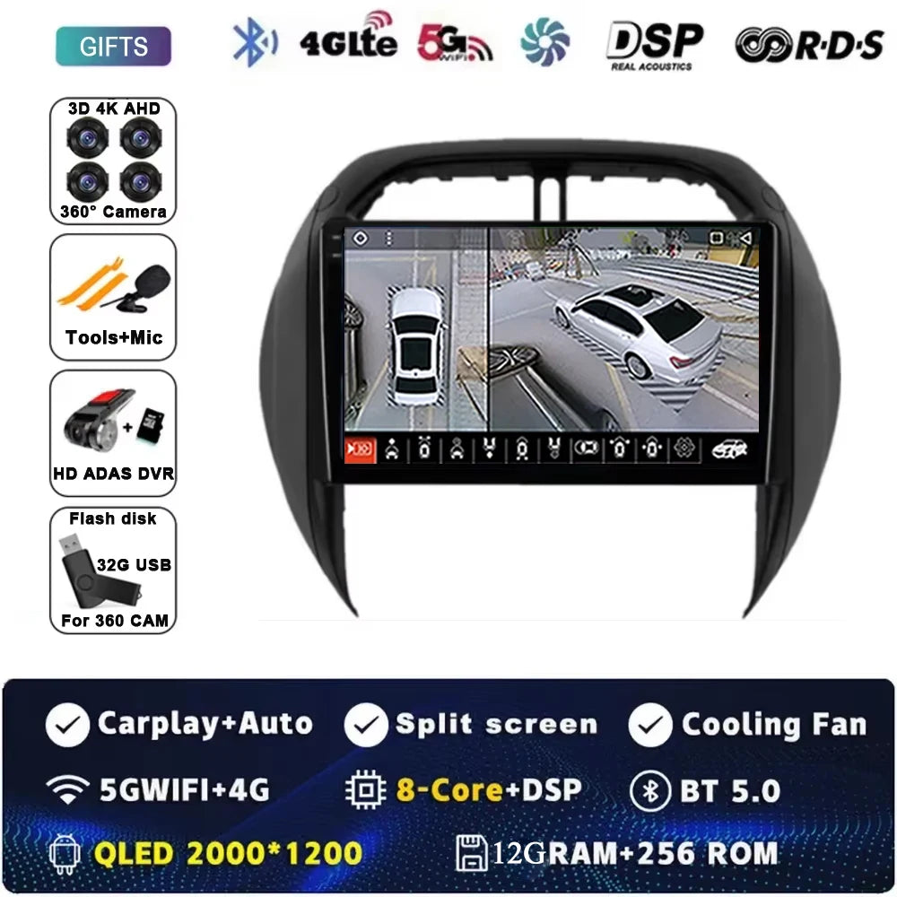 Android 15 Auto Radio For Toyota RAV4 RAV 4 2003 2004 2005 DSP Carplay GPS Navigation Multimedia Video Player Stereo 2din DVD