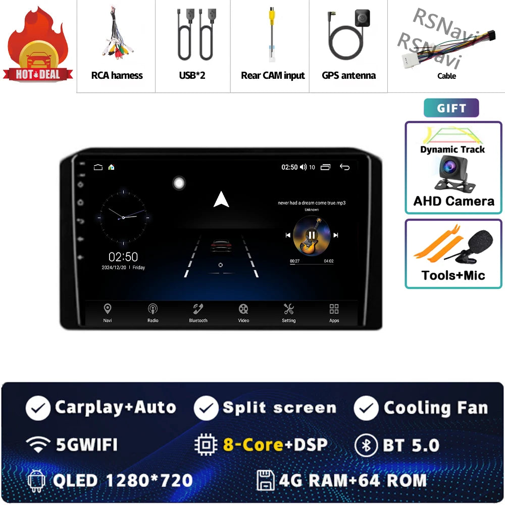 Android 14 Car Radio For Mitsubishi Xpander 2021 2022 Navigation GPS Multimedia Video Player Stereo wifi+4G Carplay Qualcomm DSP