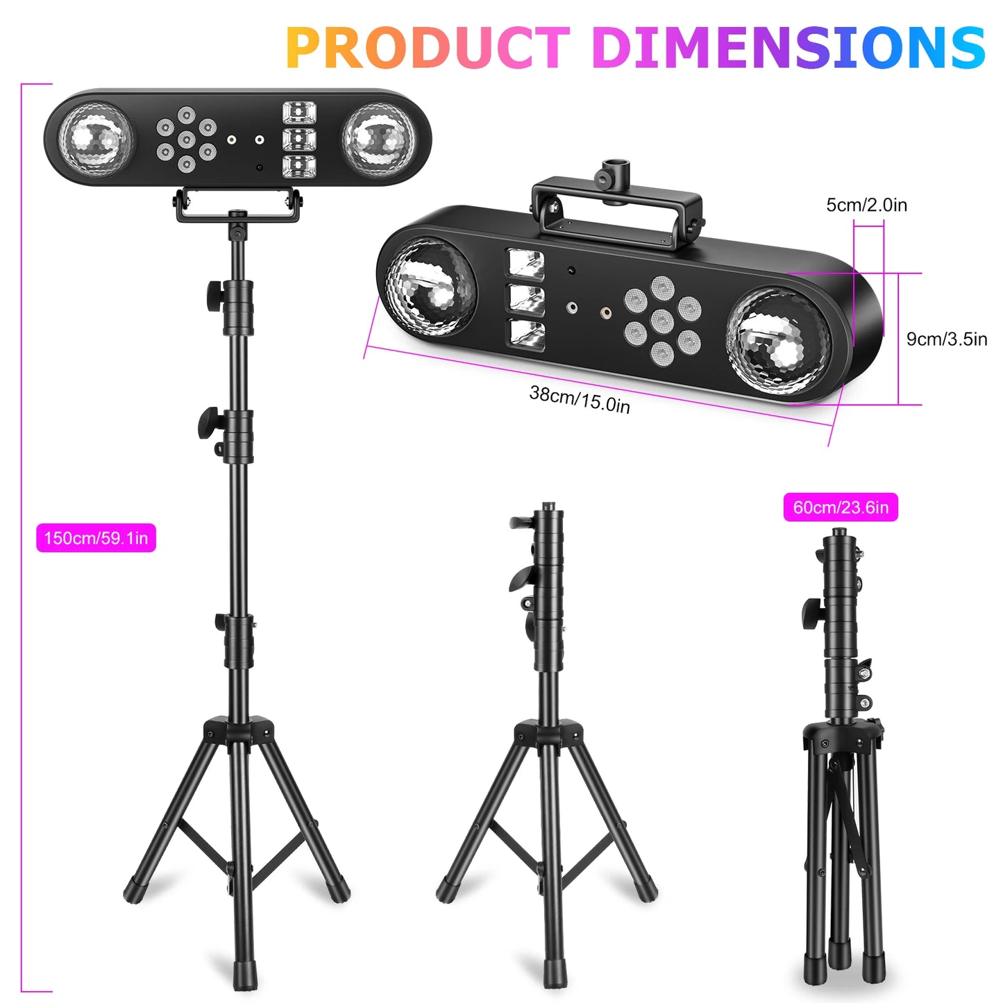 U`King 30W Mini Stage Disco Light Rotating Magic Ball Light With Bracket Remote Control Stage Lighting For KTV Christmas Party