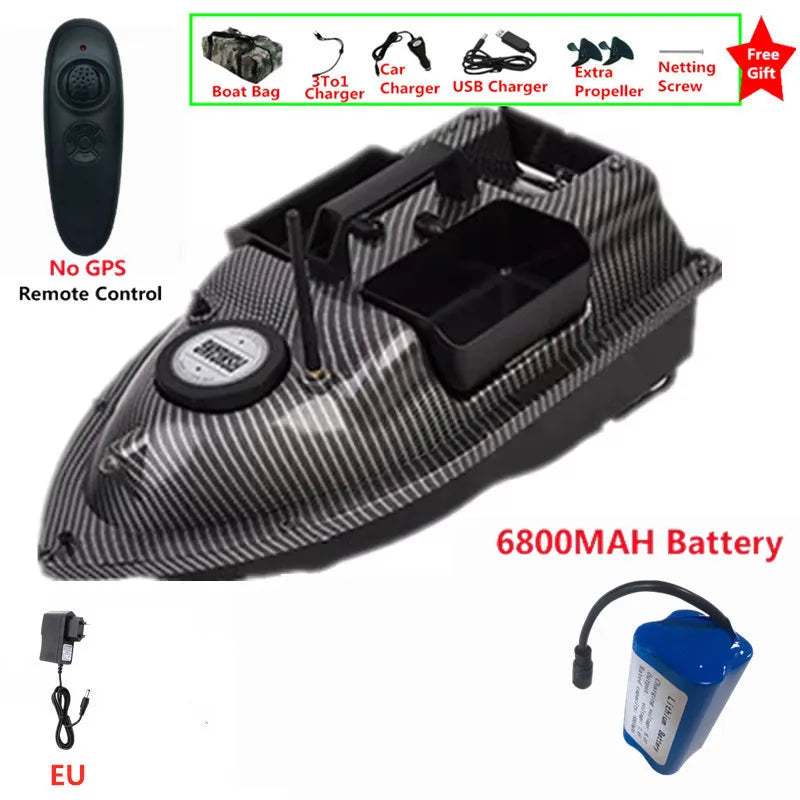 16 GPS Return Nesting Sonar Fish Finder RC Bait Boat 500M 2KG LCD Screen Waterproof Correction Yaw Remote Control Fishing Boat