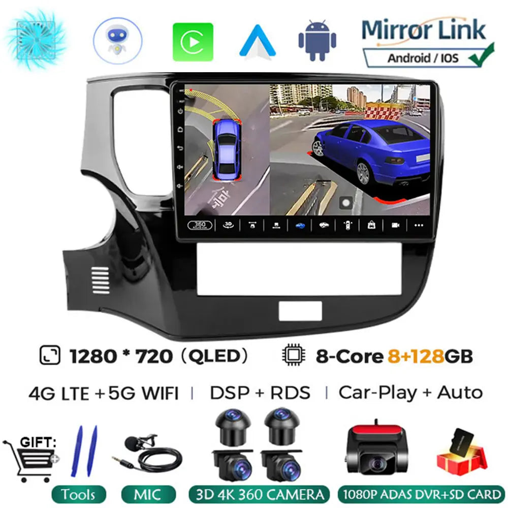 Android 14 Car Radio Multimedia Automotive Carplay Android Auto Wireless For Mitsubishi Outlander 3 2012-2018 Autoradio Stereo