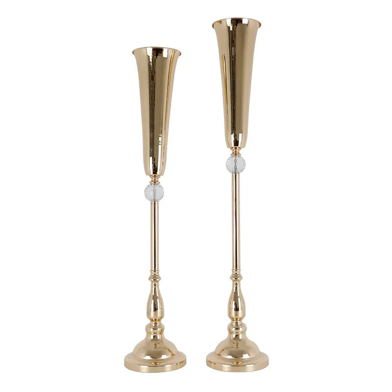 1/2/4/6/10pcs Wrought iron candlestick Home Decoration Wedding Road Fower Guide Wedding Desktop Center Vase Christmas decoration
