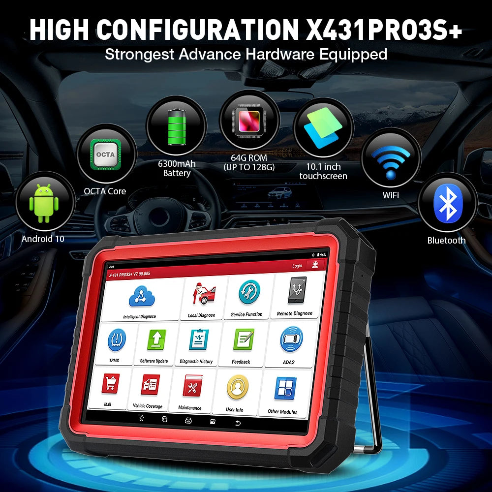 2025 LAUNCH X431 Pro3s Plus V5.0 10.1" Full System Car Diagnostic tools ECU Coding Bi-directional controal Topology Mapping