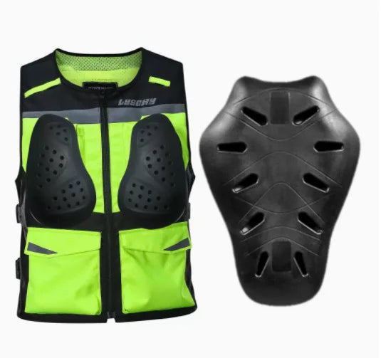 LYSCHY Motorcycle Reflecting Vest Winter Reflective Bike Jacket Men Motocross Riding Equipment with Protective Gear Safety Vest