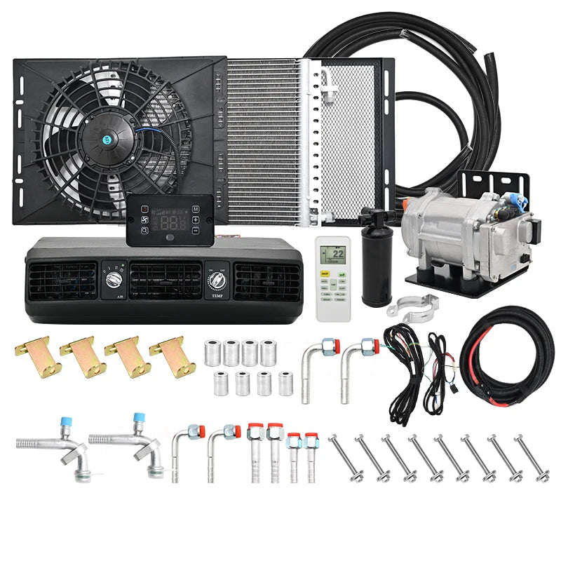 202 Universal Electric Compressor Car A/C 12V/24V Truck Air Conditioning Systems Air Conditioner Unit For Camper Van