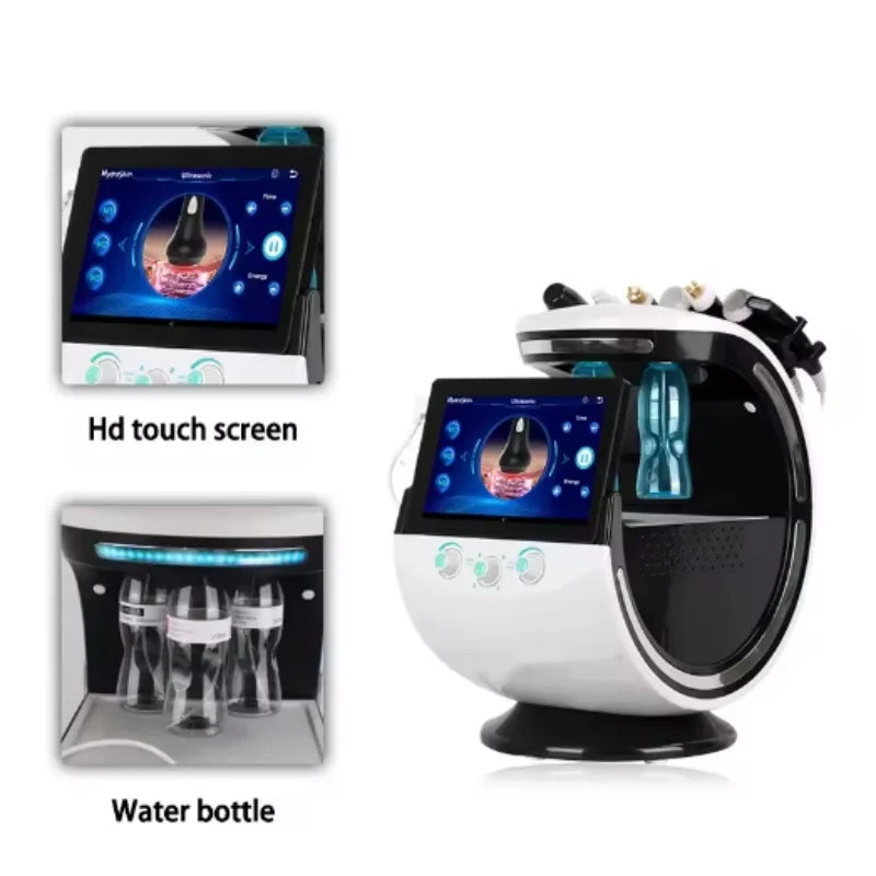 New 7 In 1 Smart Ice Blue Hydra Oxyge Dermabrasion Facial Mahcine Skin Cleaning Skin Analyzer Dermabrasion Facial Aquafacial