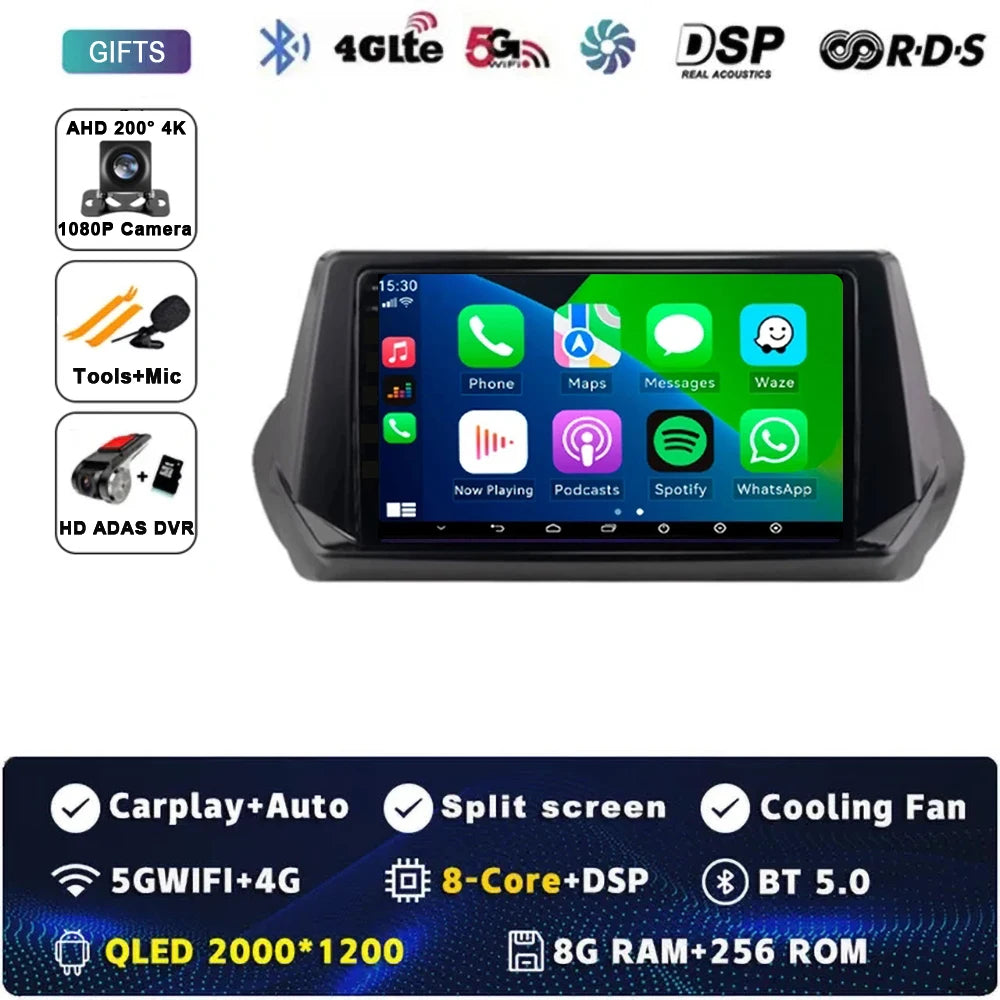 Android 15 Carplay Auto For Peugeot 2008 208 2019 2020 2021 2022 Car Radio Multimedia Video Player Navigation GPS No 2Din 2 Din