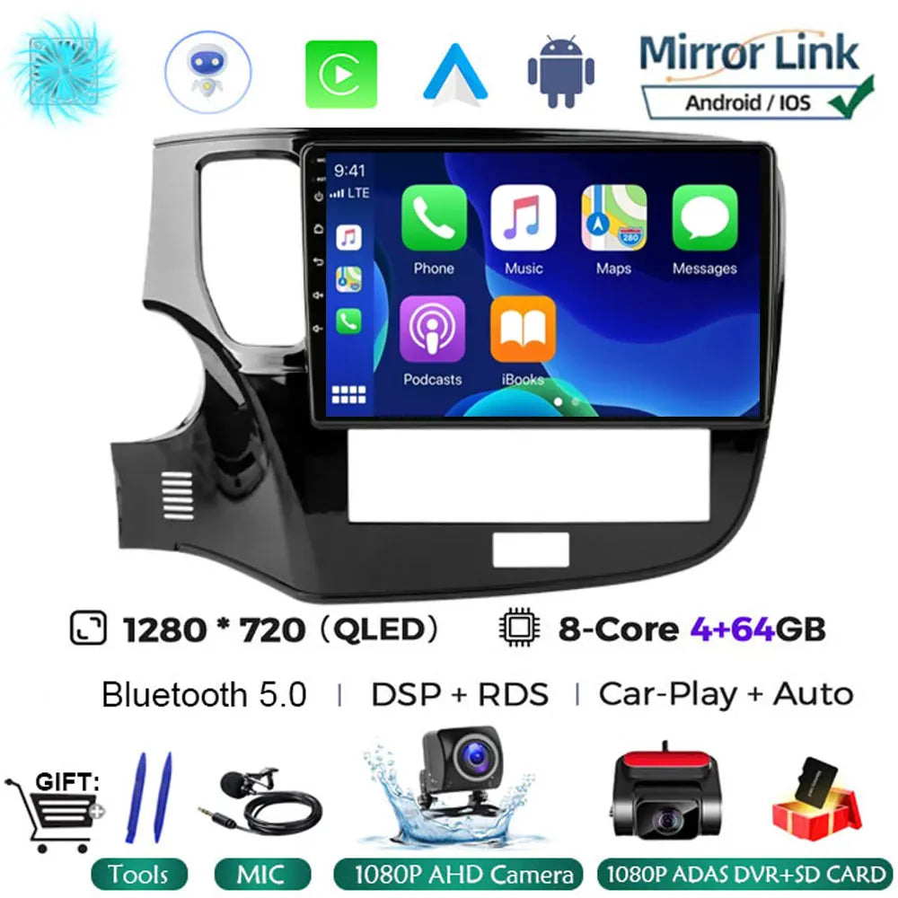 Android 14 Car Radio Multimedia Automotive Carplay Android Auto Wireless For Mitsubishi Outlander 3 2012-2018 Autoradio Stereo