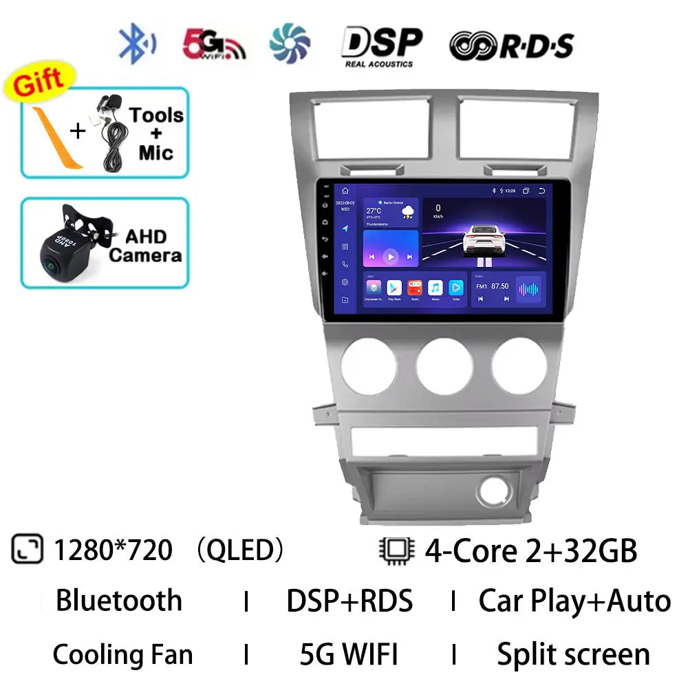 Android 15 Car Radio For Dodge Avenger JS 2007 - 2010 For Dodge Nitro 2006 - 2011 Multimedia Stereo Player NAVI DSP GPS QLED RDS