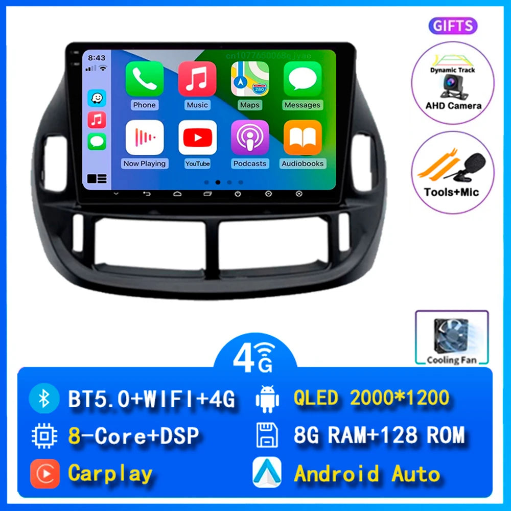 Android 14 Carplay Car Radio For Toyota Estima ACR30 2000 2001 2002 -2005 Navigation DSP Multimedia Player stereo wifi+4G BT GPS