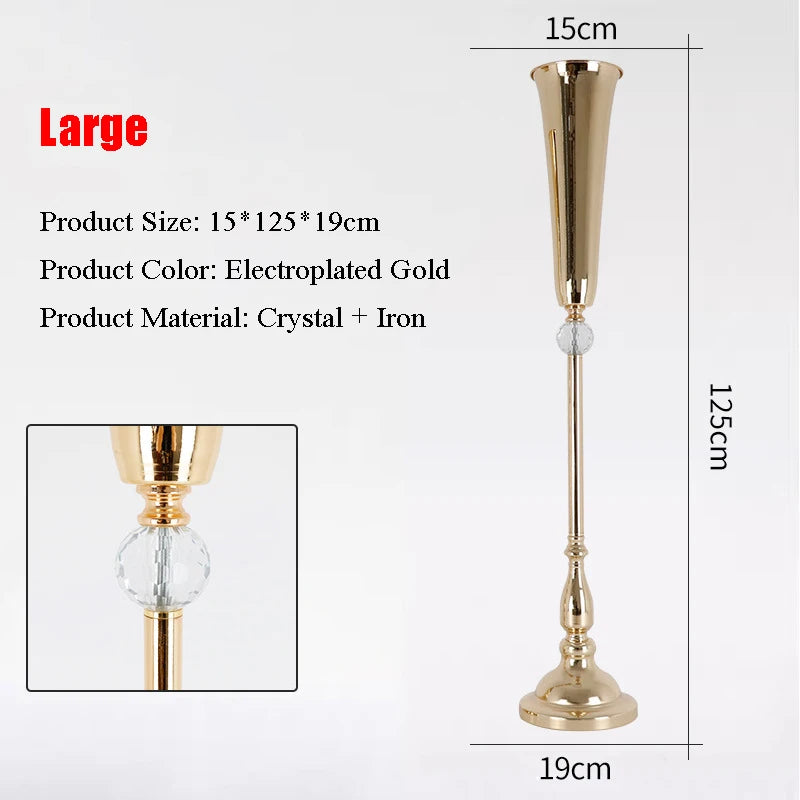 1/2/4/6/10pcs Wrought iron candlestick Home Decoration Wedding Road Fower Guide Wedding Desktop Center Vase Christmas decoration