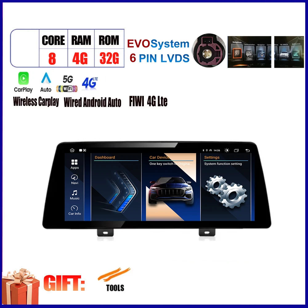 10.25 Inch For BMW X3 G01 X4 G02 2018 - 2019 Android 14 Touch Screen Car Carplay Monitors Stereo Speacker Multimedia Player
