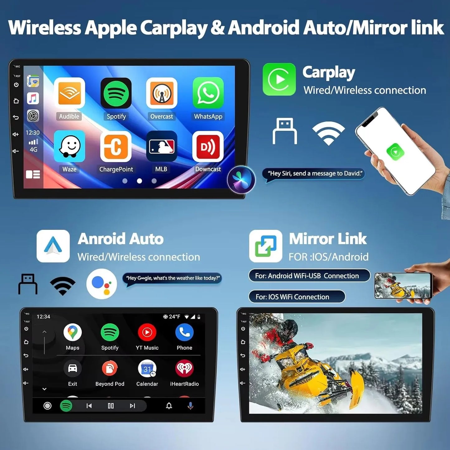 Android 14 Carplay Car Radio For Renault Kangoo 2009 2012 2015 2016 2017 2018 Multimedia Video Player Navigation Stereo 2din DSP