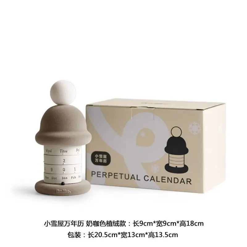 Small Snow House Perpetual Calendar Study Christmas Gift Niche High-end Ornaments Home Decor Christmas Decoration Kawaii Decor
