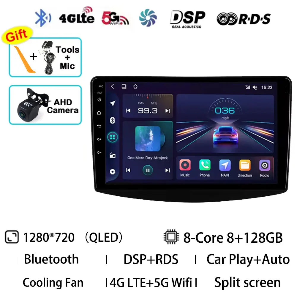 Android 15 Car Radio For Mitsubishi Grandis 1 2003 - 2011 GPS Multimedia Player Navi Head Unit Stereo Wireless Carplay Auto QLED