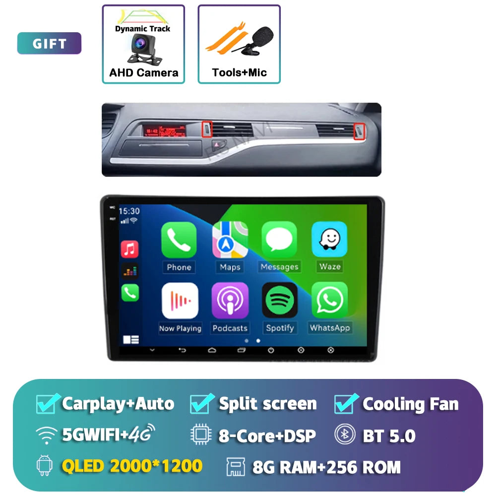 Android 14 Carplay Car Radio Multimedia For Citroen C5 2008 2009 2010 -2017 navigation video DVD Autoradio Stereo 2din Head Unit