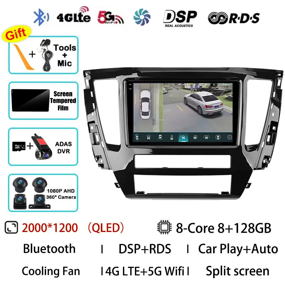 Android 15 Car Radio For Mitsubishi Pajero Sport 3 2020 - 2021 GPS Multimedia Player Navi Head Unit Stereo 360 Camera QLED Video