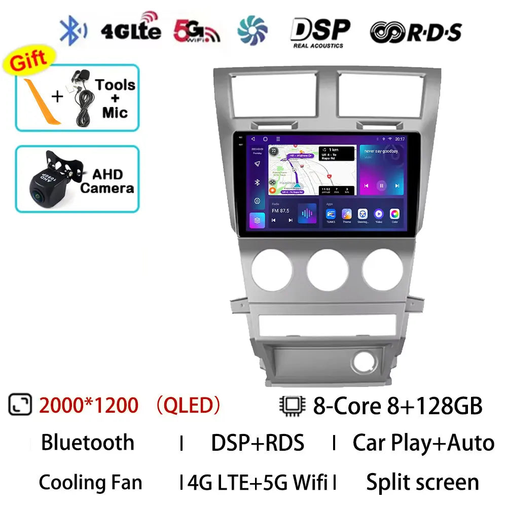 Android 15 Car Radio For Dodge Avenger JS 2007 - 2010 For Dodge Nitro 2006 - 2011 Multimedia Stereo Player NAVI DSP GPS QLED RDS