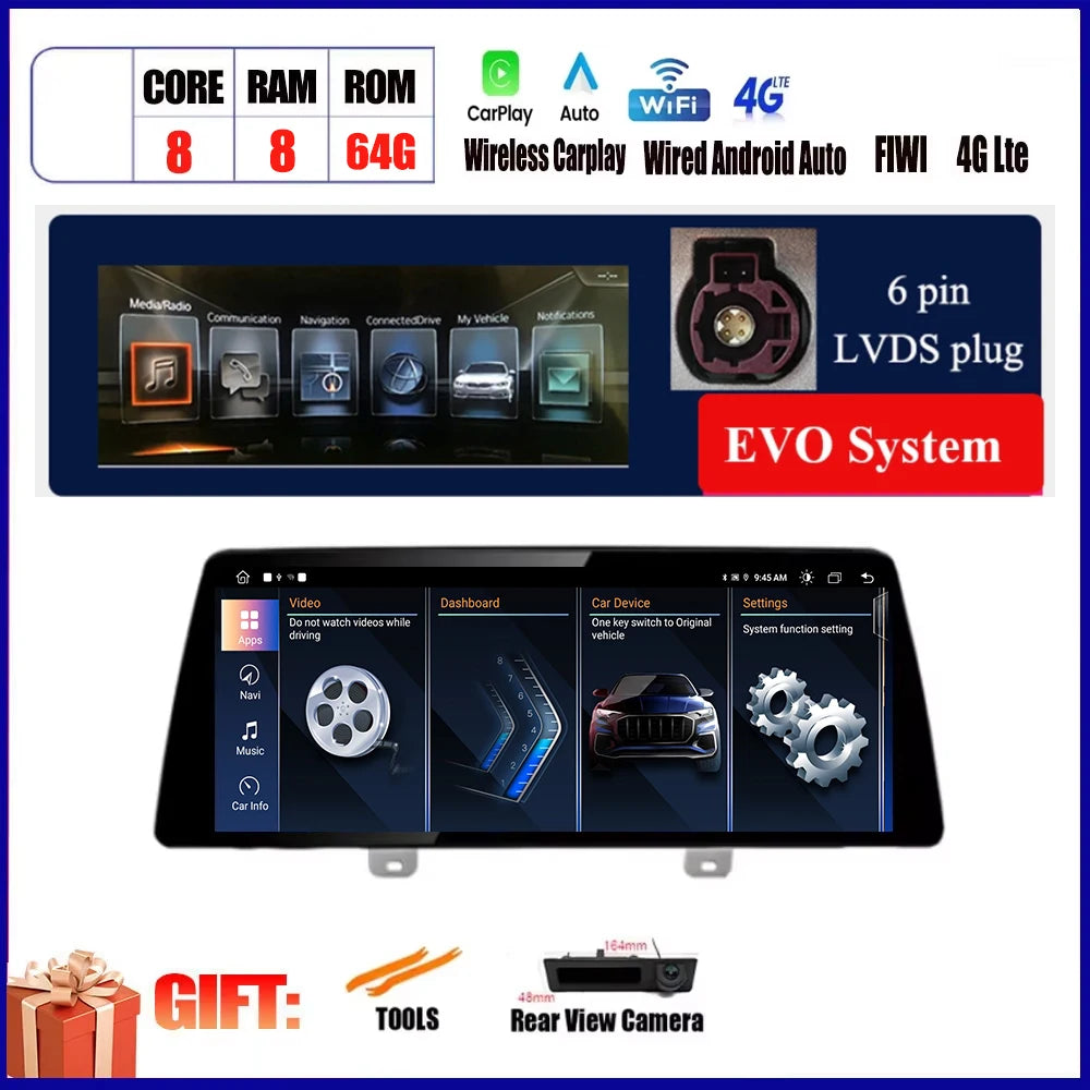 For BMW X3 G01 X4 G02 2018 2019 Car Carplay 12.3 Inch Android Touch Screen Monitor Stereo Speakers Radio Multimedia Player Auto