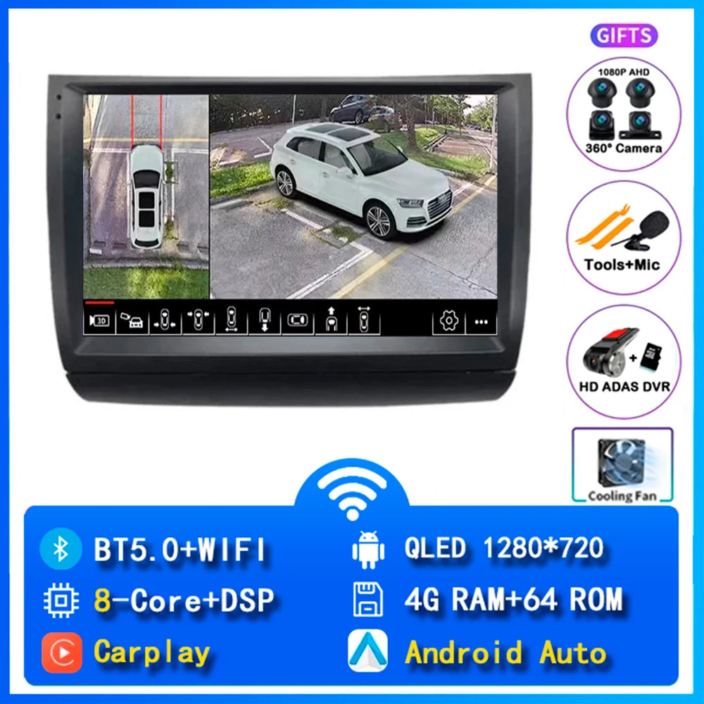 Android 14 wifi+4G Carplay Car Radio For Toyota Prius 20 2002 - 2009 Navigation GPS Video Player Stereo Multimedia DVD DSP 8core