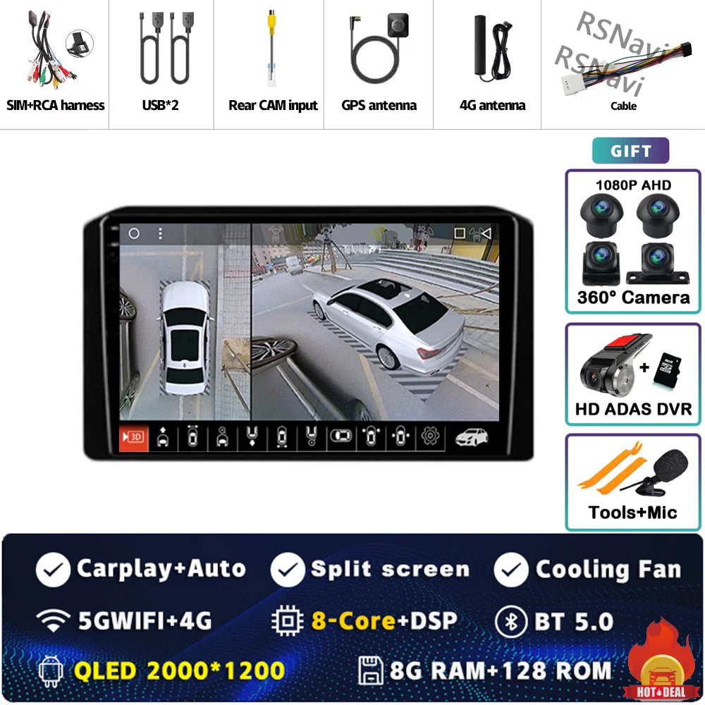 Android 14 Car Radio For Mitsubishi Xpander 2021 2022 Navigation GPS Multimedia Video Player Stereo wifi+4G Carplay Qualcomm DSP