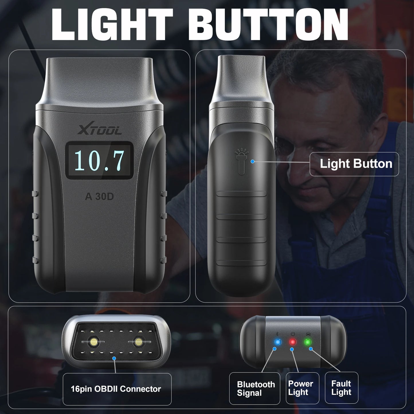 XTOOL A30D OBD2 Scanner Full System Code Reader With CAN FD 13 Special Functions Diagnostic Tool for All Car