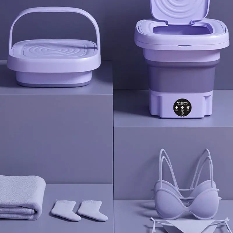8L Small Folding Washing Machine Student Dormitory Underwear Socks Mini Cleaning Machine Portable