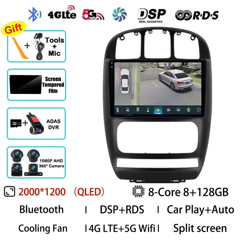 Android 15 Car Radio For Dodge Caravan 4 For Chrysler Voyager RG RS Town&Country RS 2000 - 2007 Multimedia Stereo Player NAVI BT