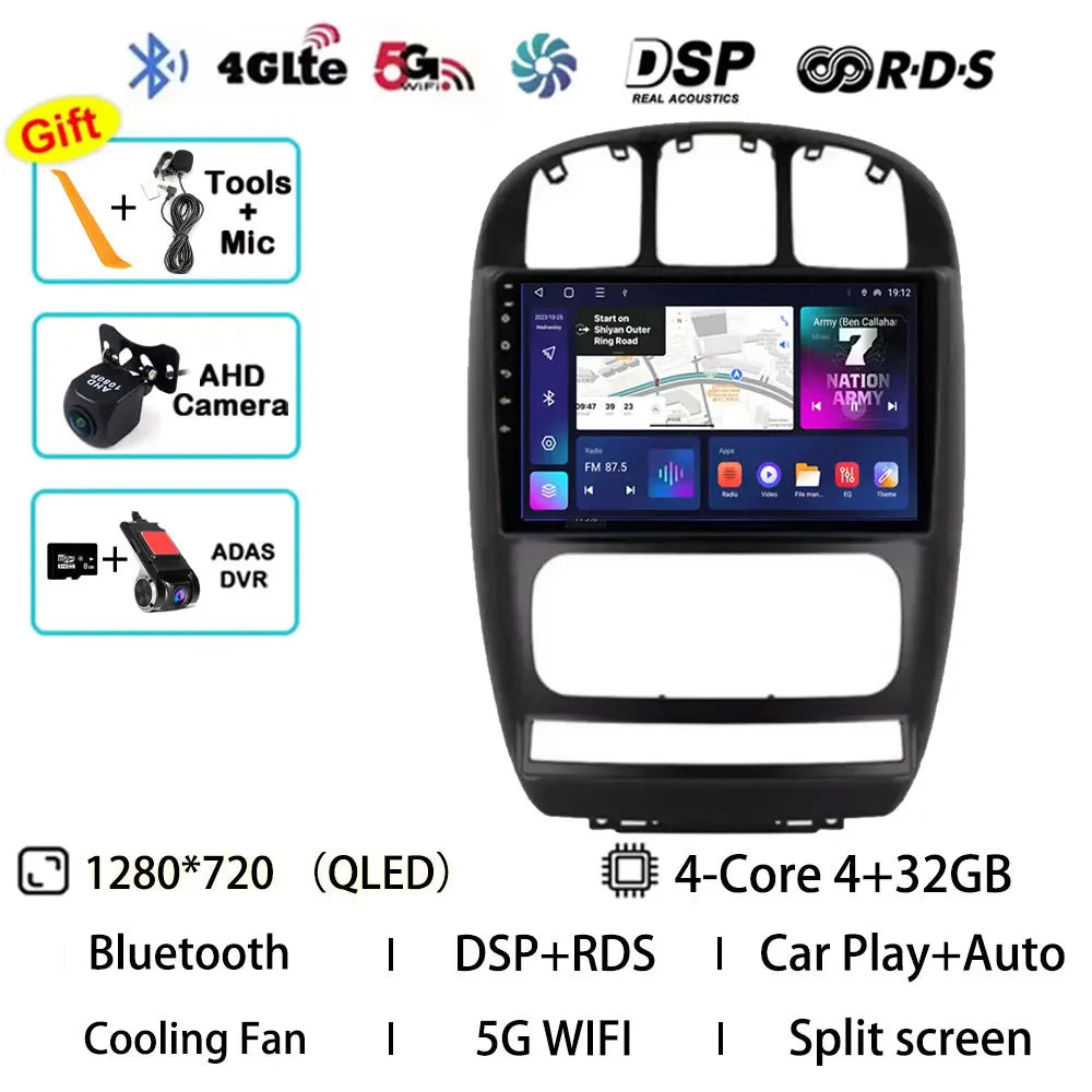 Android 15 Car Radio For Dodge Caravan 4 For Chrysler Voyager RG RS Town&Country RS 2000 - 2007 Multimedia Stereo Player NAVI BT