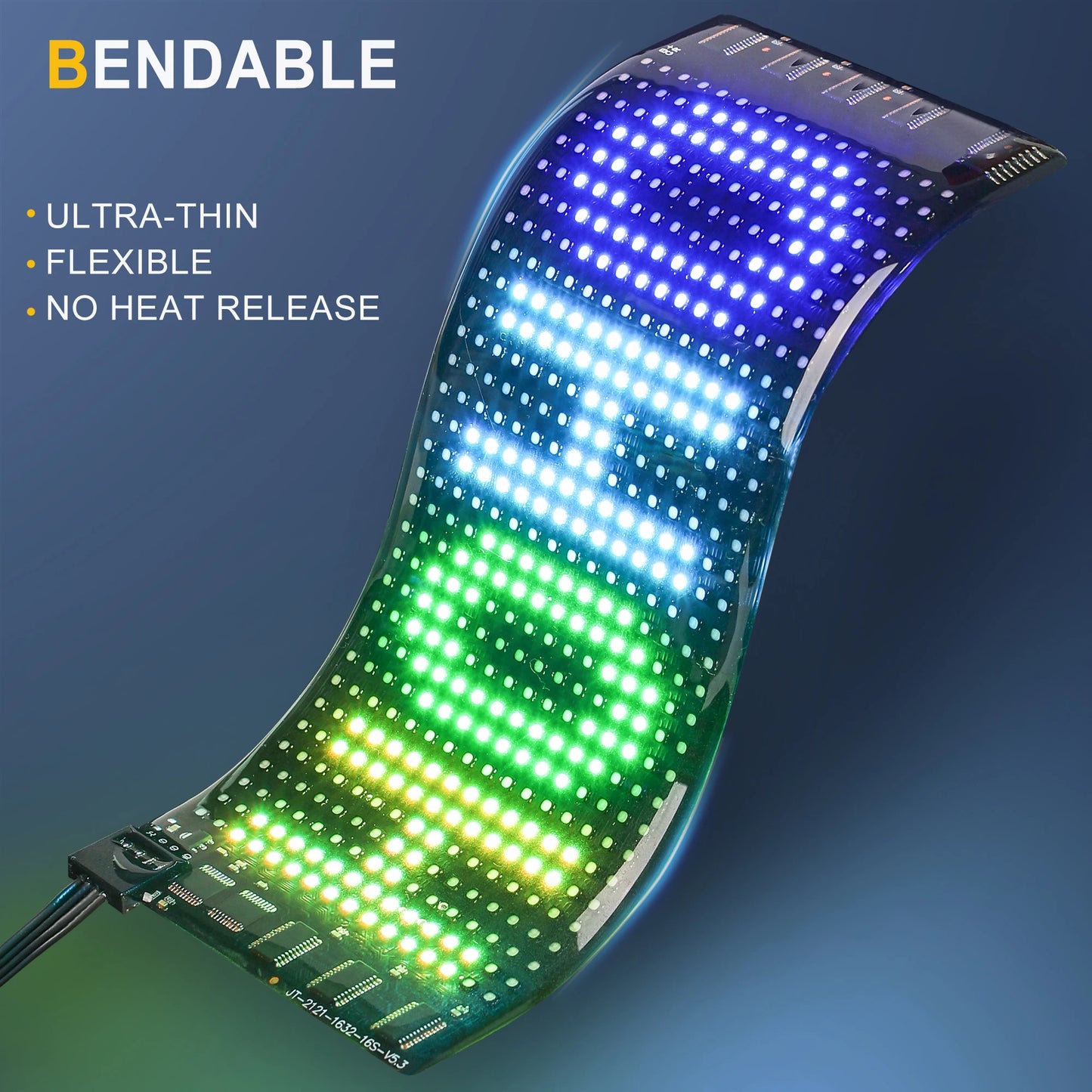 Mini LED Car Sign 6.7''x2.76'' Flexible USB LED Digital Sign App Control DIY Programmable Scrolling Sign for Car Party Festival