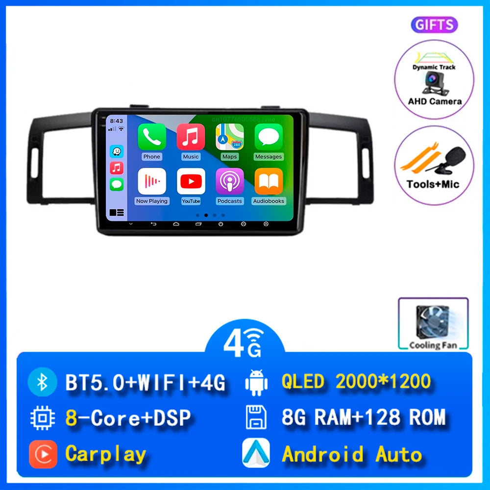 Android 14 Carplay Car Radio For Infiniti M35 2003 - 2010 NISSAN FUGA 2005 - 2010 Navigation Multimedia Player Stereo WiFi+4G BT