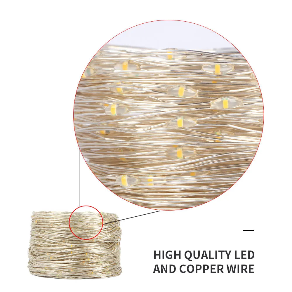 10M-200M LED String Lights Street Fairy Lights Christmas Lights Tree Garland For Outdoor Home Party New Year Wedding Decoration