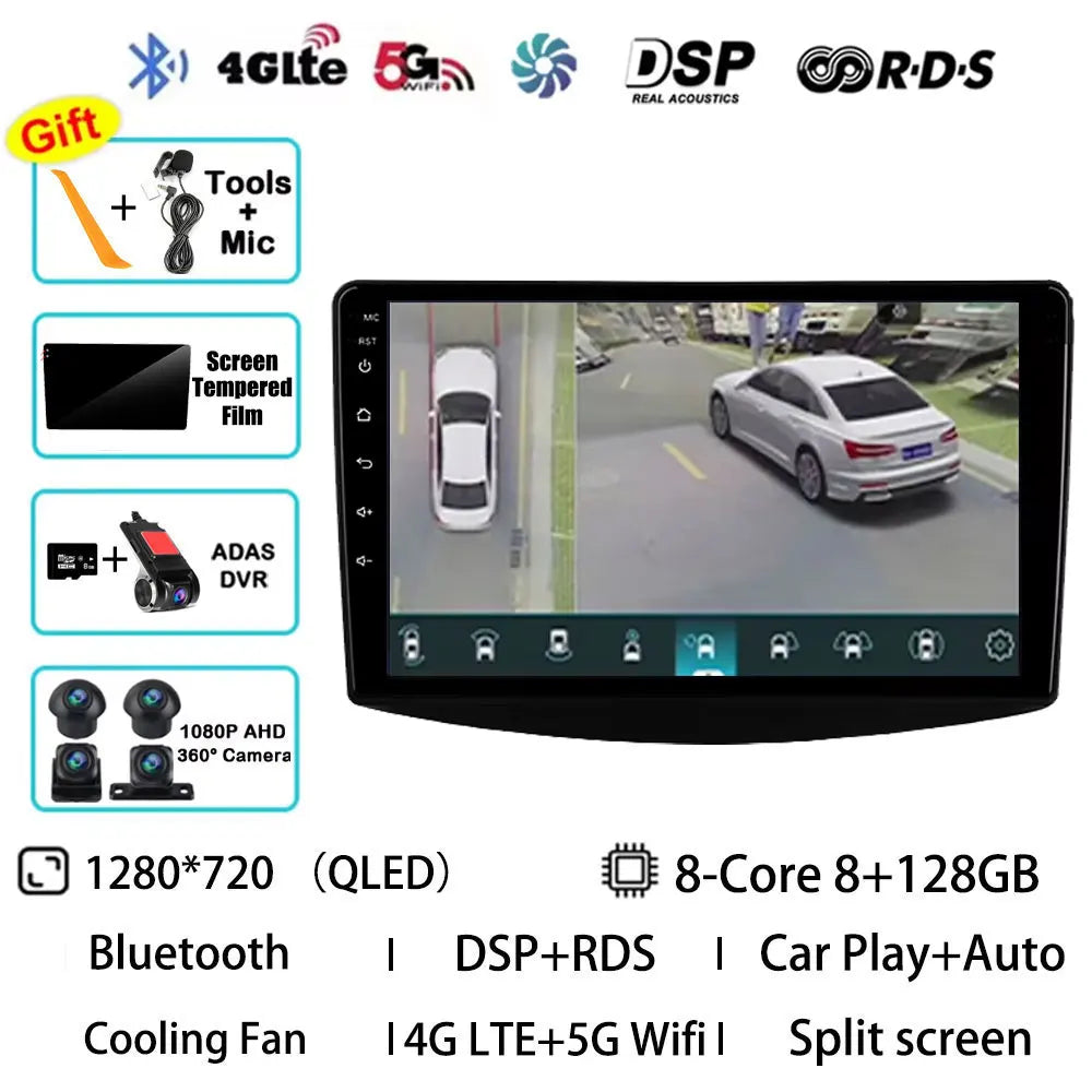Android 15 Car Radio For Mitsubishi Grandis 1 2003 - 2011 GPS Multimedia Player Navi Head Unit Stereo Wireless Carplay Auto QLED