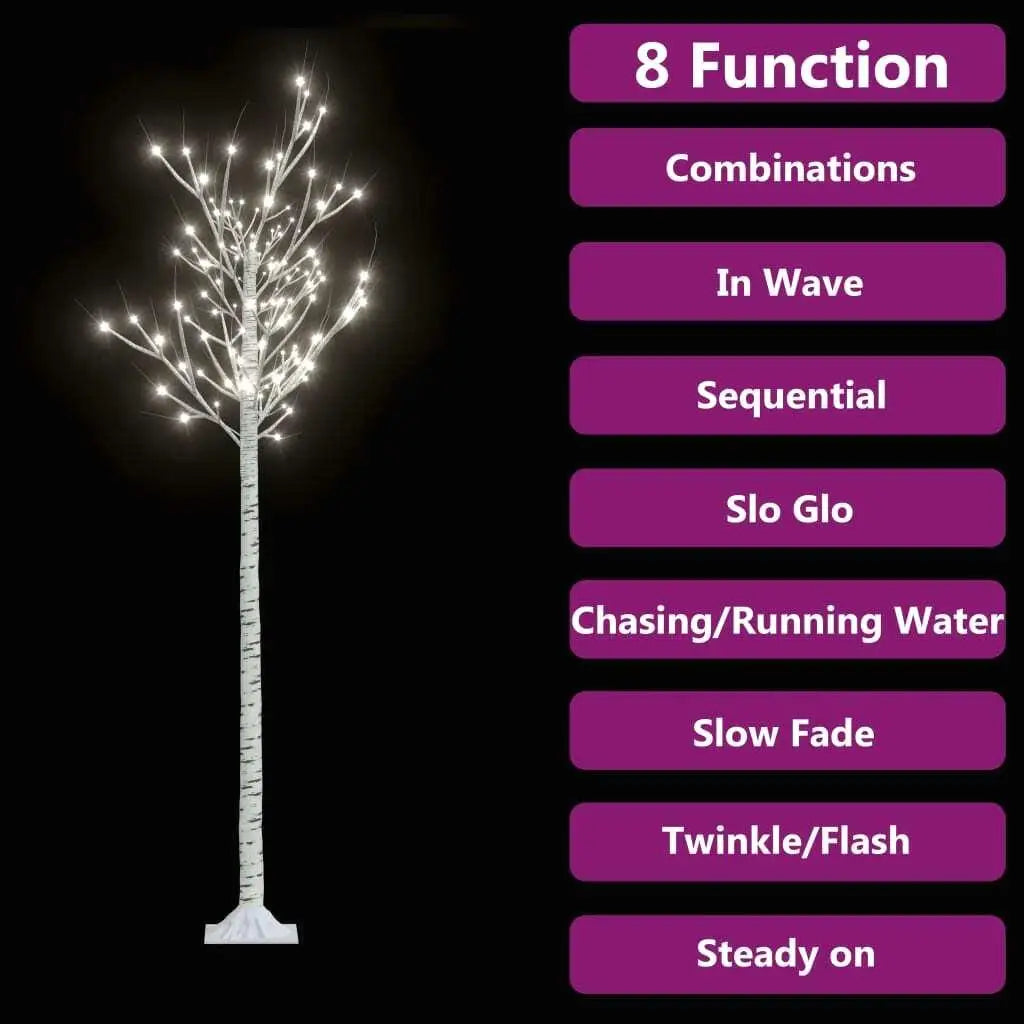 6ft Cold White Willow Christmas Tree with 200 LEDs - Indoor/Outdoor Holiday Decoration