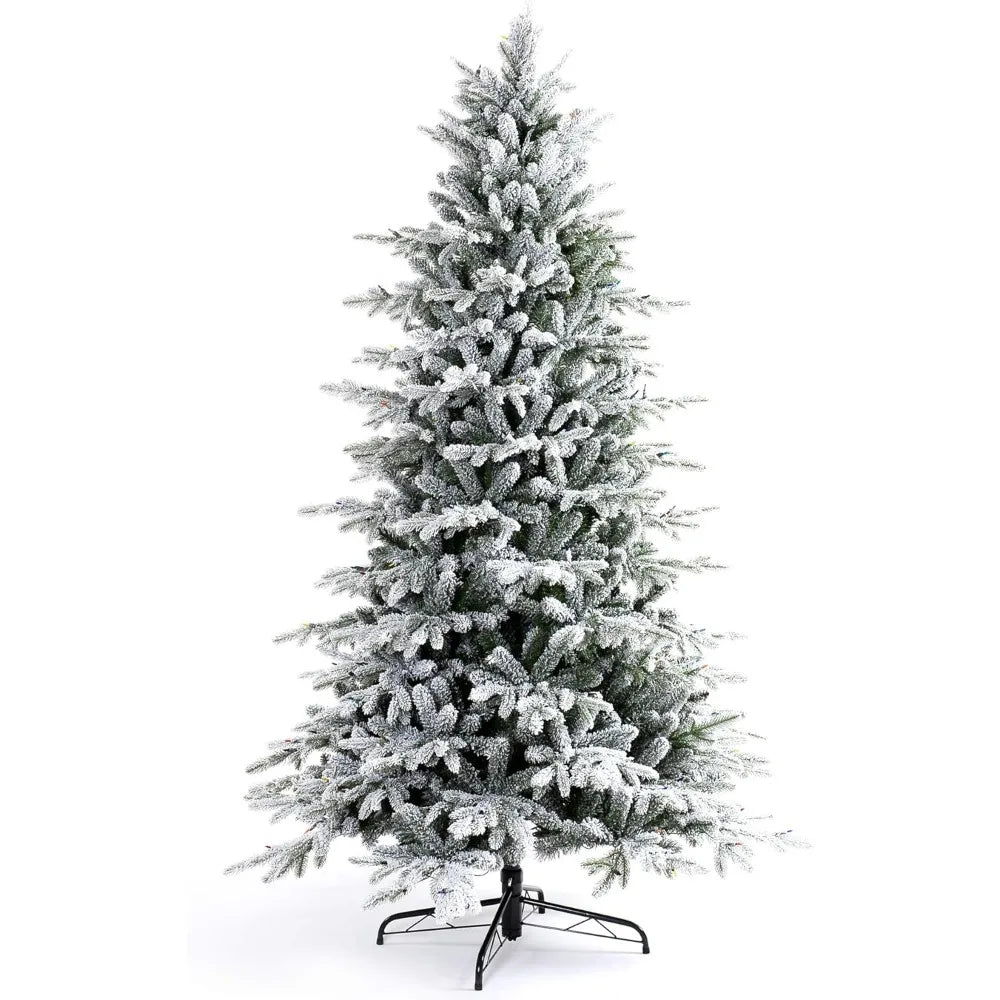 Plucked Natural Pine Pre Installed Lights Artificial Christmas Tree, 7.5 Feet, Transparent White Light
