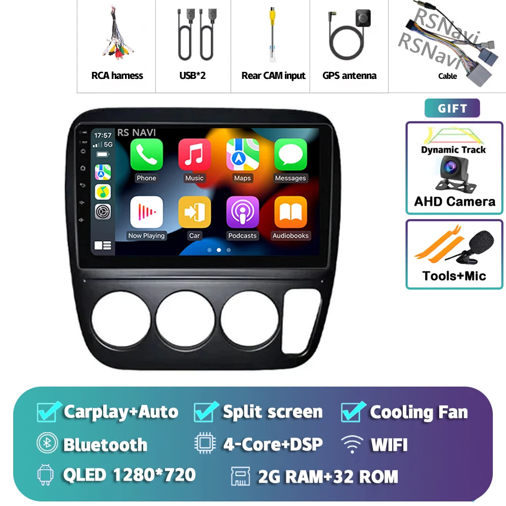 Android 14 Carplay Auto Car Radio For Honda CRV CR-V 1997-2001 Multimedia Video Player GPS Navigation Autoradio Stereo 2 Din DSP