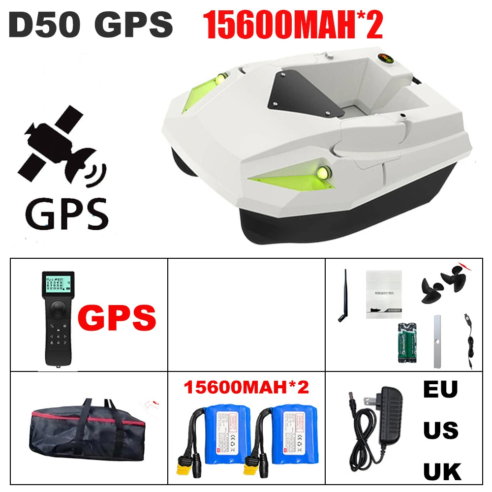 12V High-speed GPS Rc Bait Boat 99 Positioning Points Nest Making Boat Night Fishing Trawl Decoupling Sonar Detection Carp Boat
