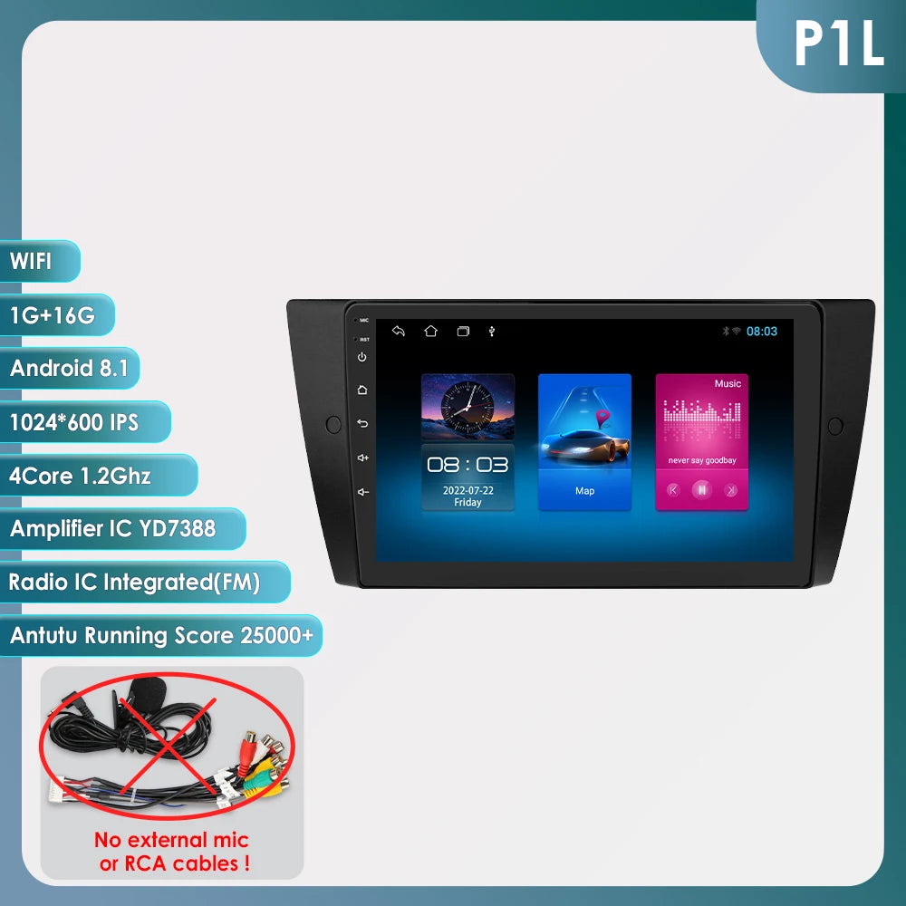 Hizpo Car Radio For BMW 3 Series E90 E91 E92 E93 2006-2012 Stereo Multimedia Wireless CarPlay Android Auto No 2 din 2din DVD RDS