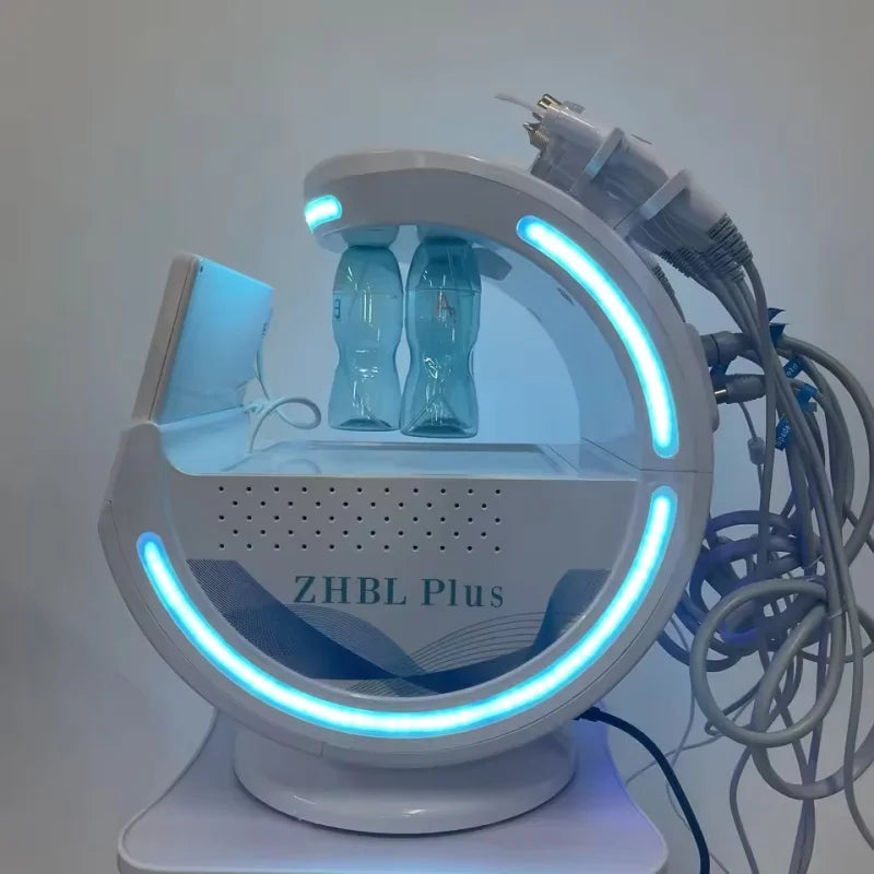 New 7 In 1 Smart Ice Blue Hydra Oxyge Dermabrasion Facial Mahcine Skin Cleaning Skin Analyzer Dermabrasion Facial Aquafacial