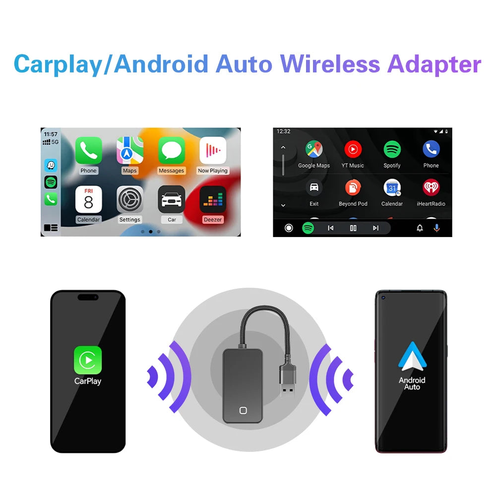 New MINI C3 plug and play wireless CarPlay Dongle Android AUTO Box Car Navigation Smart Car Machine interconnection BT WiFi