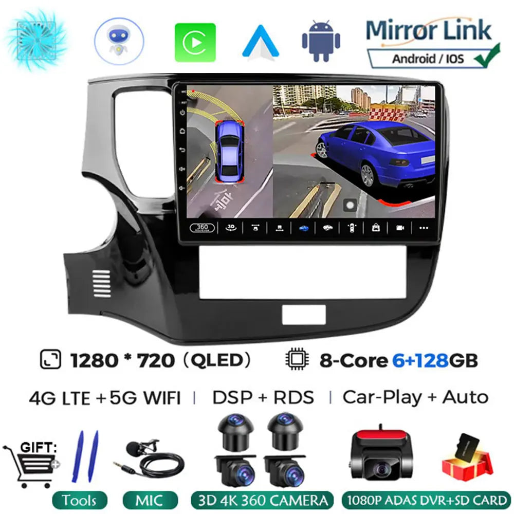 Android 14 Car Radio Multimedia Automotive Carplay Android Auto Wireless For Mitsubishi Outlander 3 2012-2018 Autoradio Stereo