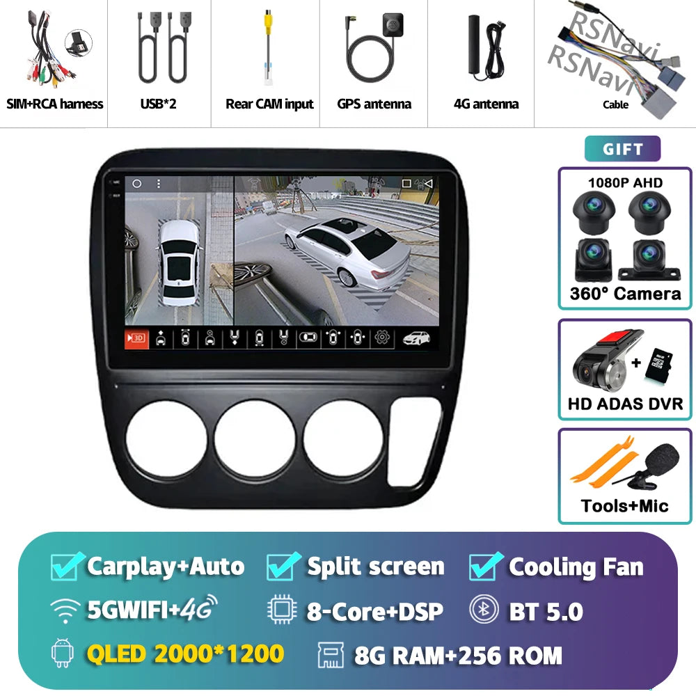 Android 14 Carplay Auto Car Radio For Honda CRV CR-V 1997-2001 Multimedia Video Player GPS Navigation Autoradio Stereo 2 Din DSP