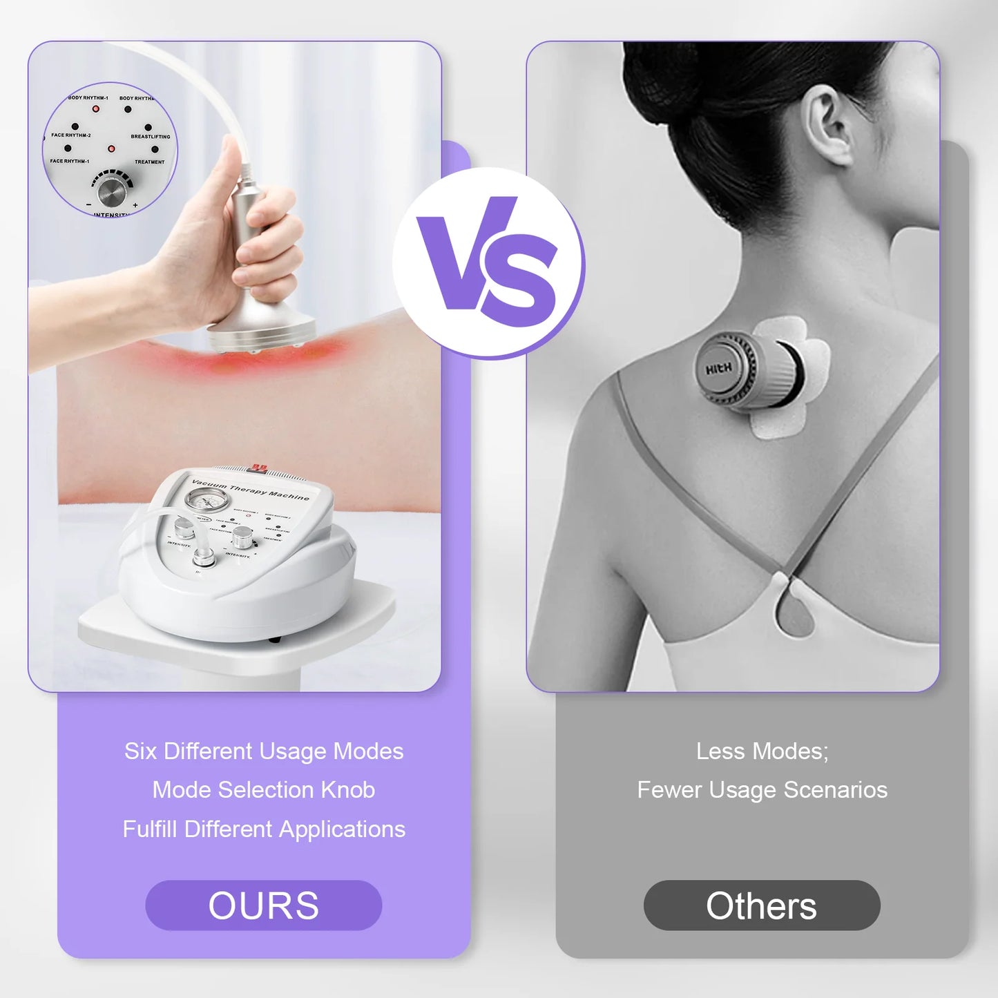 Vacuum Therapy Machine Professional Acupoint Cupping Body Shaping Device Body Shape Massage Machine with 3Pcs Massage Heads