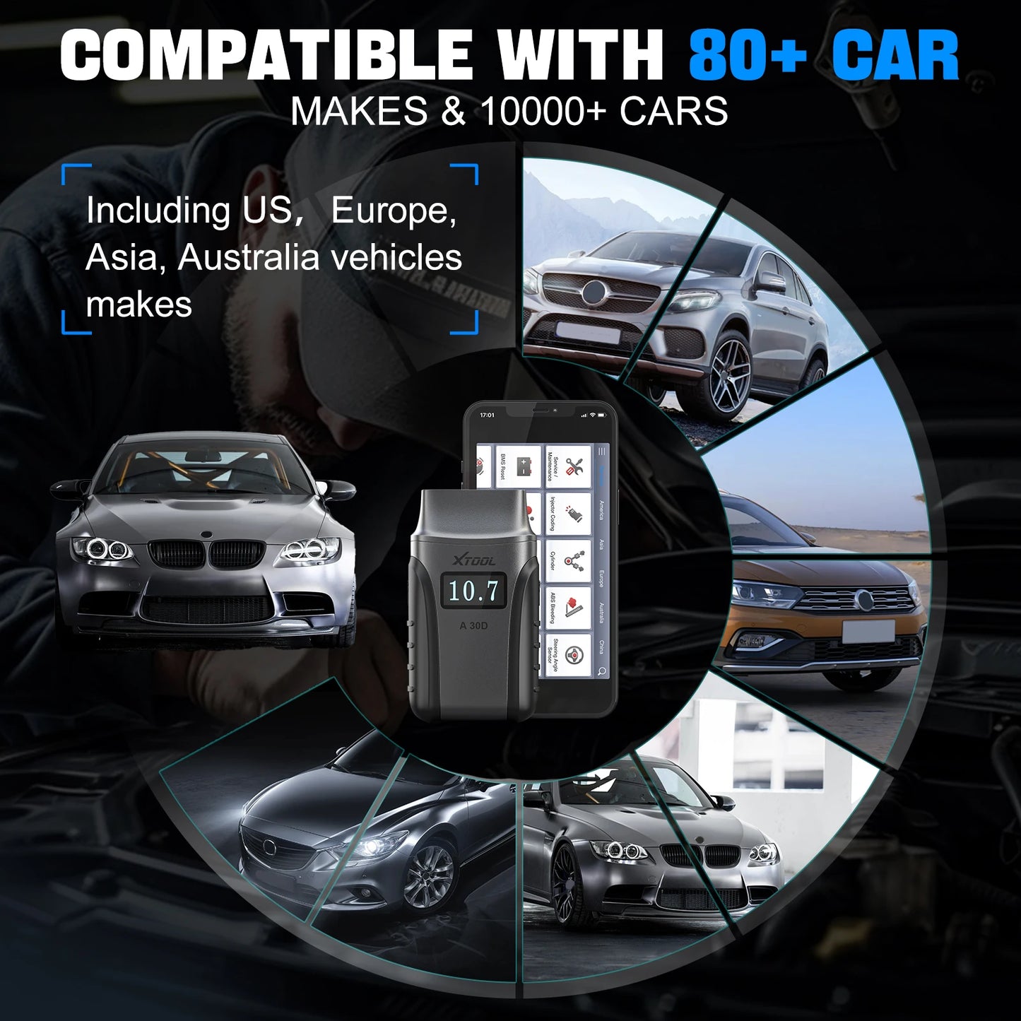 XTOOL A30D OBD2 Scanner Full System Code Reader With CAN FD 13 Special Functions Diagnostic Tool for All Car